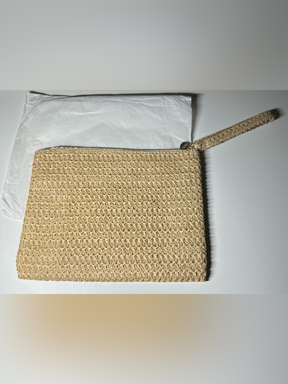 Dior Beige Woven Raffia Wristlet Pouch NWT GWP - Picture 5 of 13